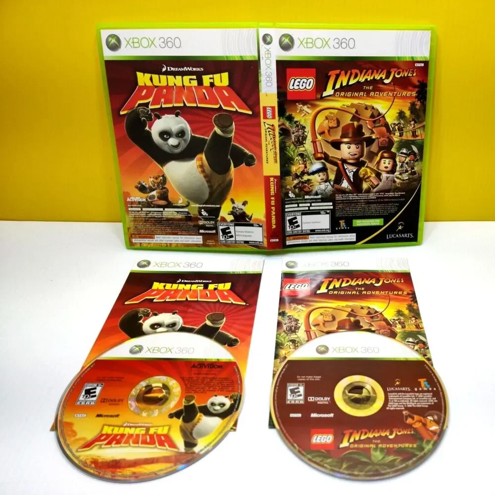 LEGO Indiana Jones & Kung Fu Panda Dual Pack (Microsoft Xbox 360, 2008) 2 Disk